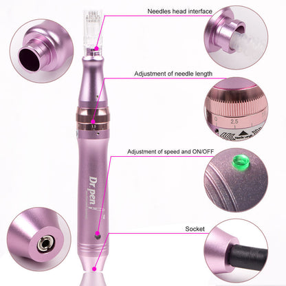 Electric Dr. Pen Ultima M7 Micro Needling Derma Pen - Including 10 Pcs 12 Cartridges